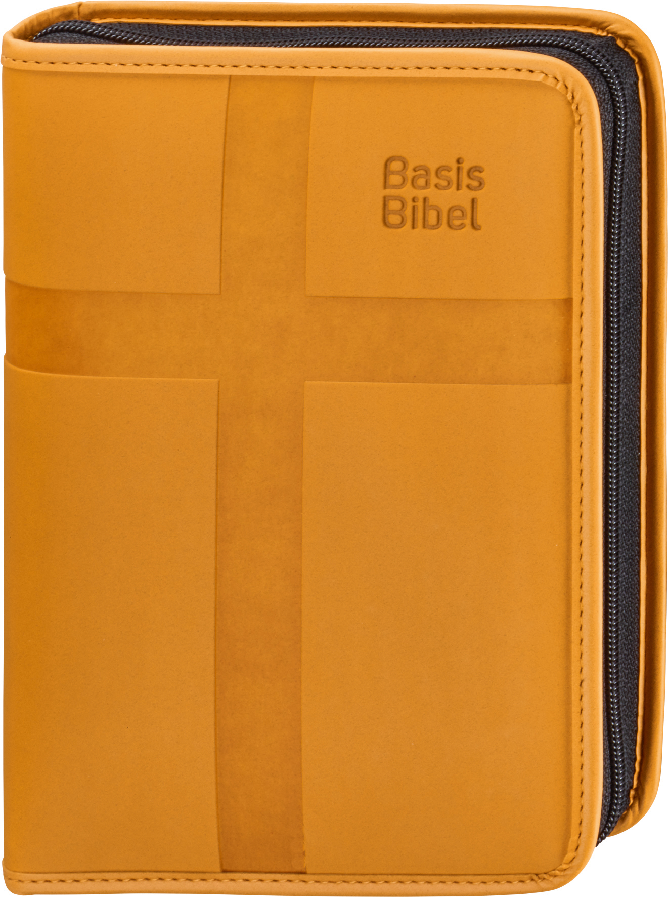 BasisBibel. Die Kompakte. Kunstlederhülle mit Reißverschluss. orange