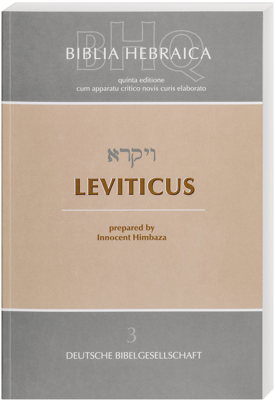 Biblia Hebraica Quinta (BHQ). Band 3: Leviticus