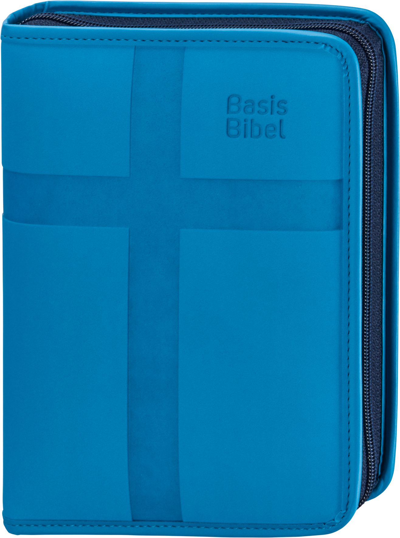 BasisBibel. Die Kompakte. Kunstlederhülle mit Reißverschluss. hellblau