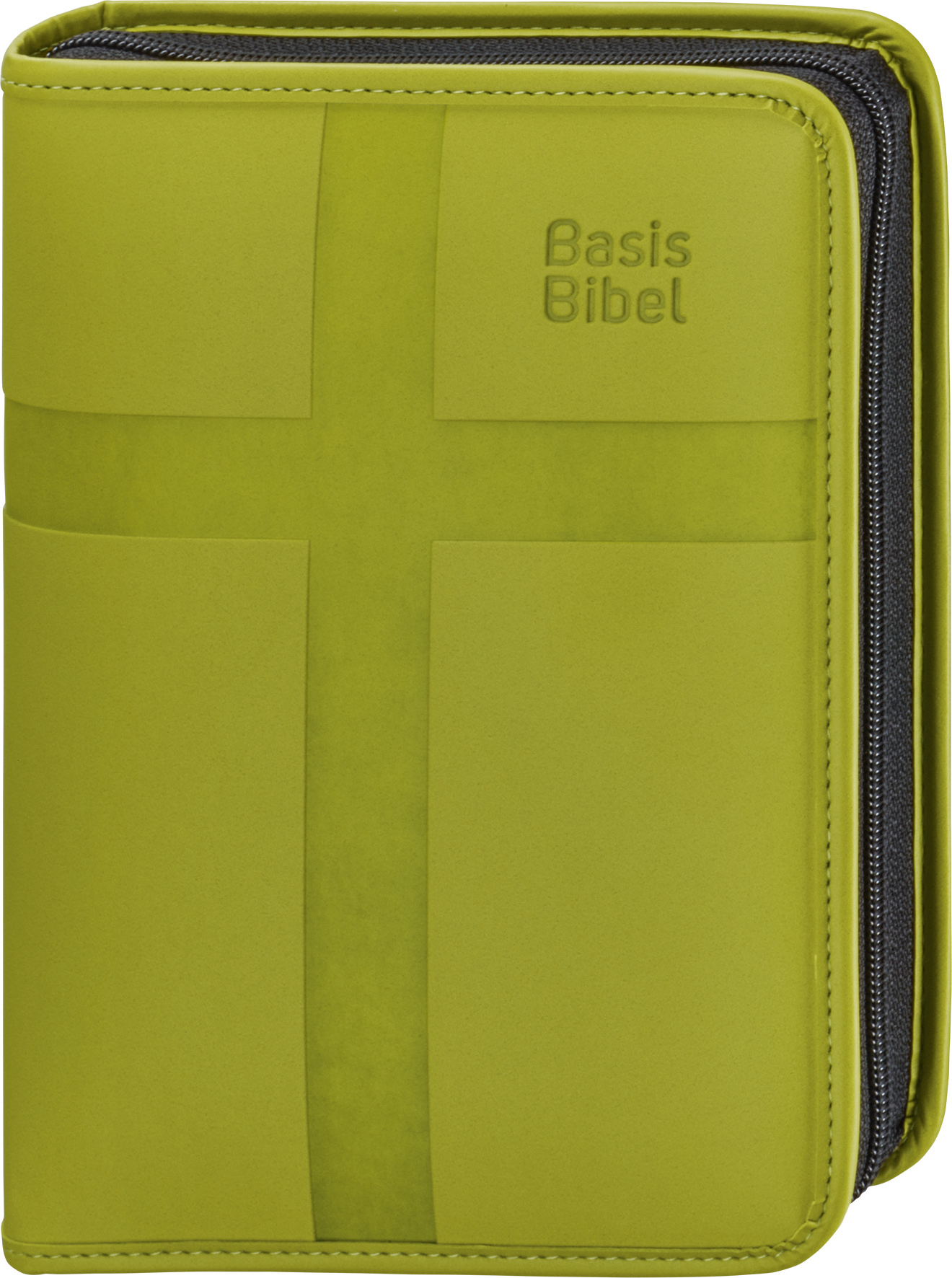 BasisBibel. Die Kompakte. Kunstlederhülle mit Reißverschluss. hellgrün